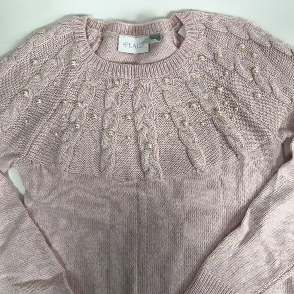 Girls Children's Place Pink Cottagecore Girly Barbiecore Sweater Dress NWT / 7/8 - Picture 3 of 4